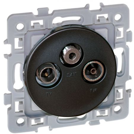60366 EUR'OHM SQUARE Prise TV-FM-SAT anthracite