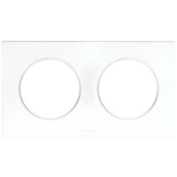 60297 EUR'OHM SQUARE Plaque de finition double blanc