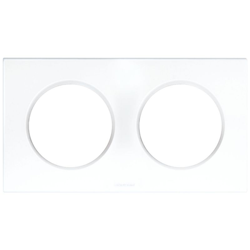 60297 EUR'OHM SQUARE Plaque de finition double blanc