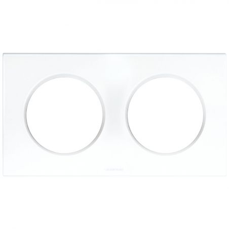 60297 EUR'OHM SQUARE Plaque de finition double blanc