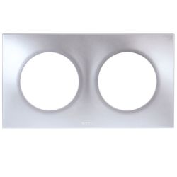 60497 EUR'OHM SQUARE Plaque de finition double silver
