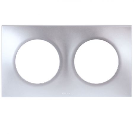 60497 EUR'OHM SQUARE Plaque de finition double silver