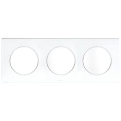 60298 EUR'OHM SQUARE Plaque de finition triple blanc