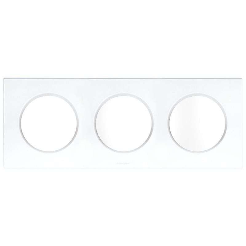 60298 EUR'OHM SQUARE Plaque de finition triple blanc