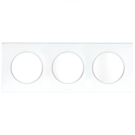 60298 EUR'OHM SQUARE Plaque de finition triple blanc