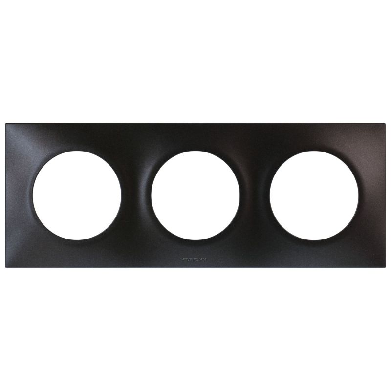 60398 EUR'OHM SQUARE Plaque de finition triple anthracite