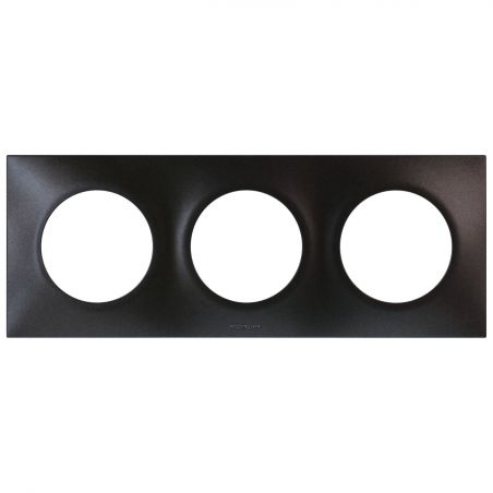 60398 EUR'OHM SQUARE Plaque de finition triple anthracite