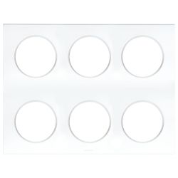60294 EUR'OHM SQUARE Plaque de finition 2x3 postes blanc