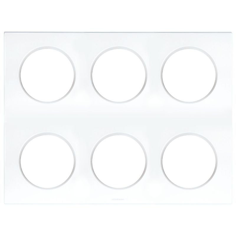 60294 EUR'OHM SQUARE Plaque de finition 2x3 postes blanc