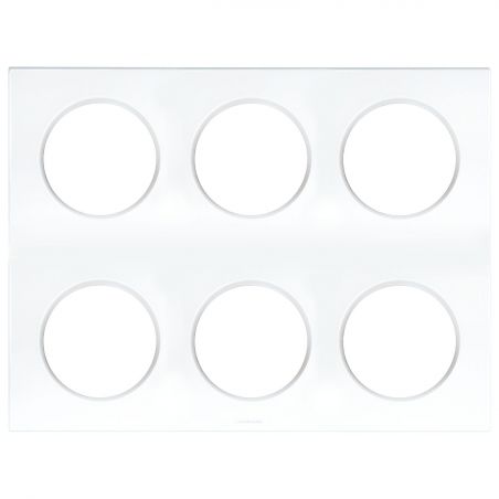 60294 EUR'OHM SQUARE Plaque de finition 2x3 postes blanc