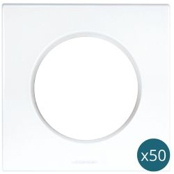 60296 EUR'OHM SQUARE LOT 50 Plaques de finition 1 poste blanc PACK CHANTIER