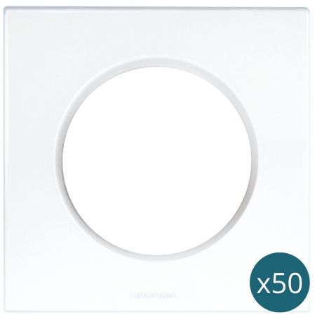 60296 EUR'OHM SQUARE LOT 50 Plaques de finition 1 poste blanc PACK CHANTIER
