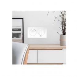 60297 EUR'OHM SQUARE Plaque de finition double blanc