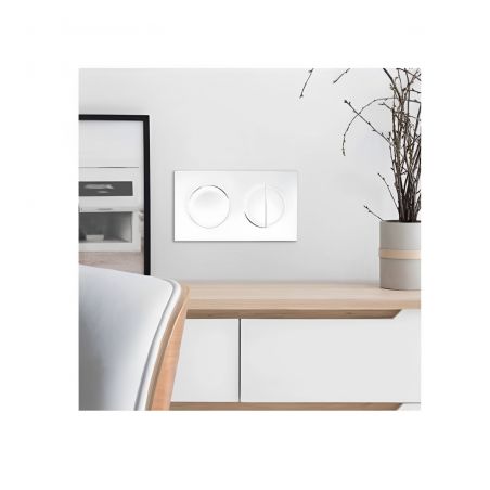 60297 EUR'OHM SQUARE Plaque de finition double blanc