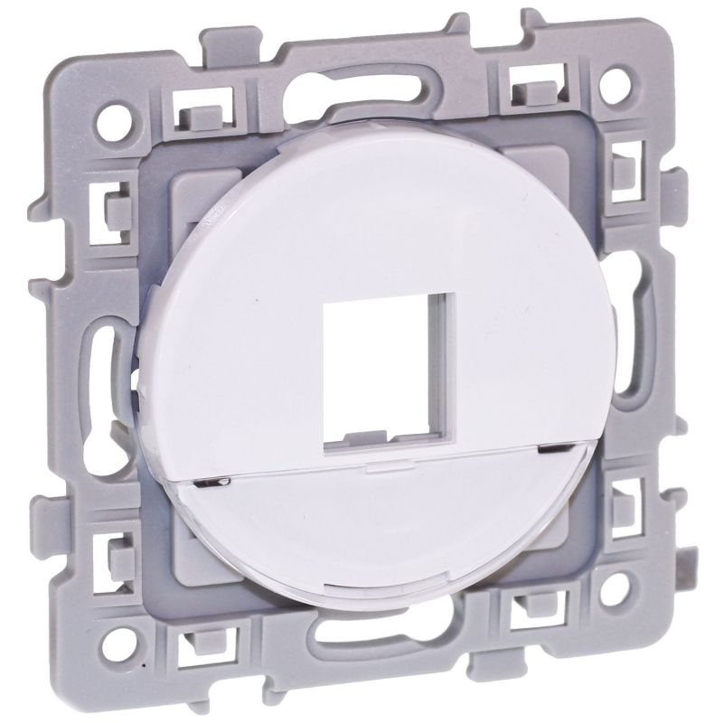 60278 EUR'OHM SQUARE – Plastron blanc pour prise RJ45 Keystone (noyau non fourni)