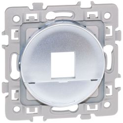 60478 EUR'OHM SQUARE – Plastron Silver pour prise RJ45 format Keystone (noyau à ajouter)