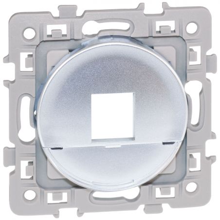 60478 EUR'OHM SQUARE – Plastron Silver pour prise RJ45 format Keystone (noyau à ajouter)
