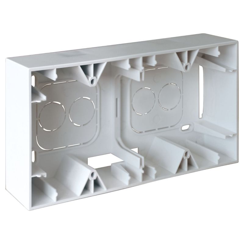 60281 EUR'OHM SQUARE Cadre saillie 2 postes blanc