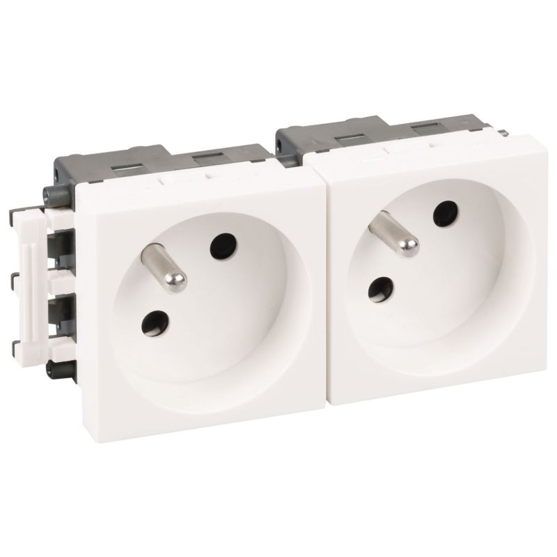 61402 EUR'OHM OPTIMA Bloc 2 prises 2P+T blanche