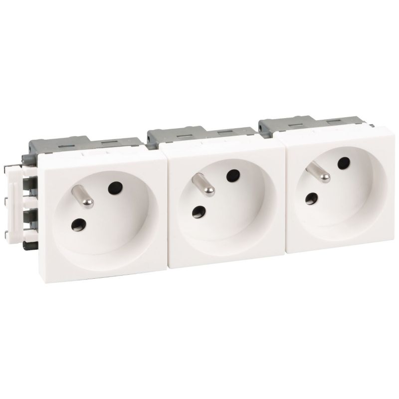61403 EUR'OHM OPTIMA Bloc 3 prises 2P+T blanche