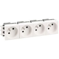 61404 EUR'OHM OPTIMA Bloc 4 prises 2P+T blanche