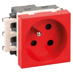 61411 EUR'OHM OPTIMA Prise détrompée 2P+T rouge (livrée sans détrompeur)
