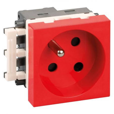61411 EUR'OHM OPTIMA Prise détrompée 2P+T rouge (livrée sans détrompeur)