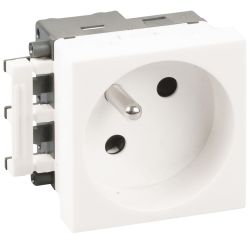 61418 EUR'OHM OPTIMA Prise 2P+T blanche extrémité de goulotte