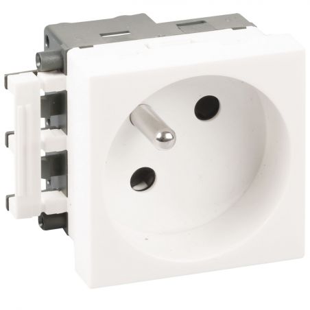 61418 EUR'OHM OPTIMA Prise 2P+T blanche extrémité de goulotte