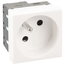 61419 EUR'OHM OPTIMA Prise 2P+T blanche non associable