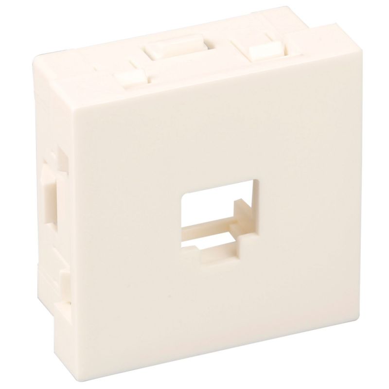 61425 EUR'OHM OPTIMA Plastron pour noyau de prise RJ45 format Keystone ( noyau non fourni) blanc