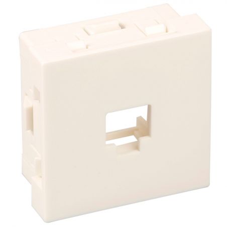 61425 EUR'OHM OPTIMA Plastron pour noyau de prise RJ45 format Keystone ( noyau non fourni) blanc