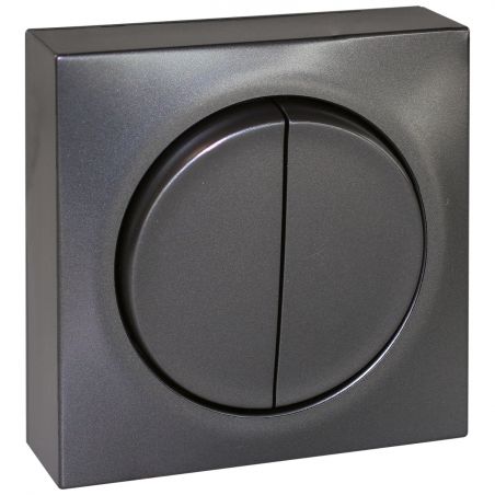 60912 EUR'OHM DUNE Interrupteur double va et vient anthracite