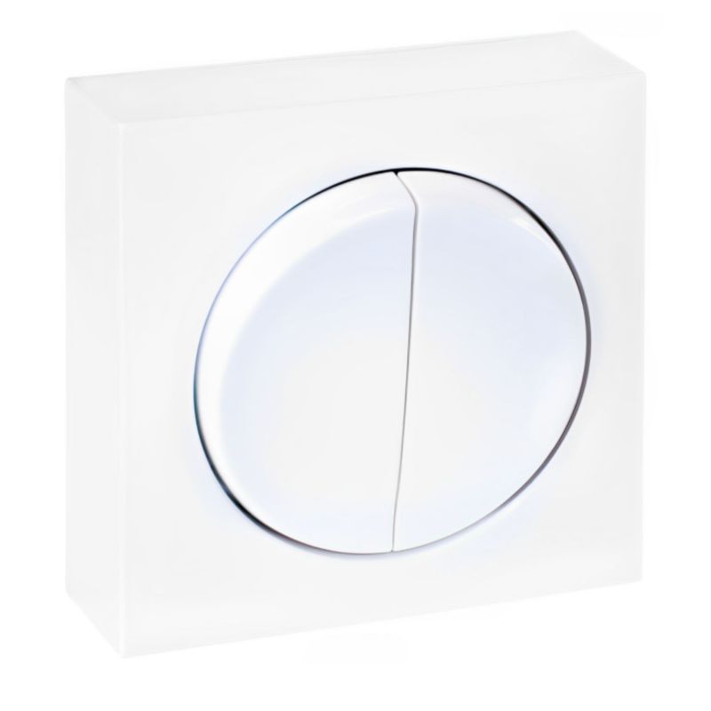 60911 EUR'OHM DUNE Double bouton poussoir blanc