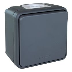 60800 EUR'OHM OXXO Interrupteur va-et-vient étanche saillie gris IP55
