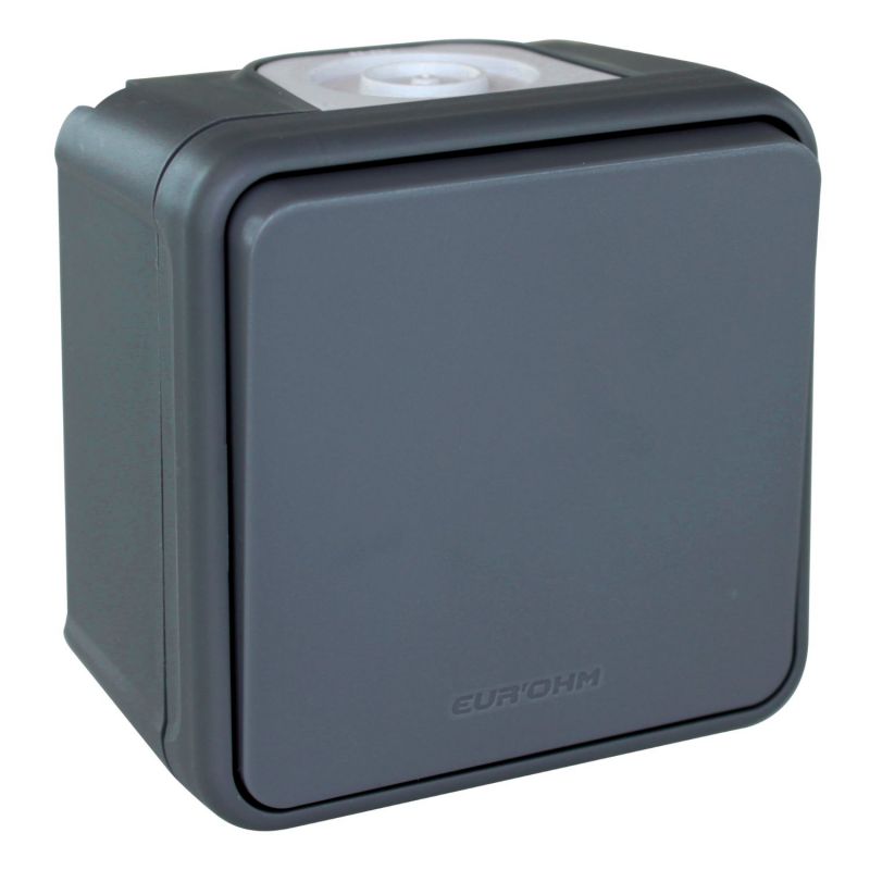 60800 EUR'OHM OXXO Interrupteur va-et-vient étanche saillie gris IP55