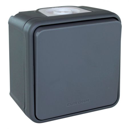 60800 EUR'OHM OXXO Interrupteur va-et-vient étanche saillie gris IP55