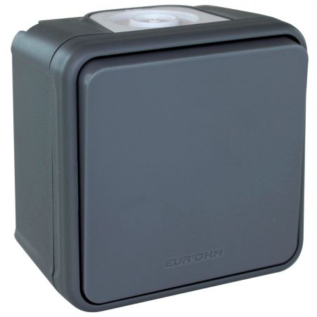60803 EUR'OHM OXXO Bouton poussoir étanche saillie gris IP55