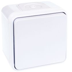 60813 EUR'OHM OXXO Bouton poussoir étanche saillie blanc IP55