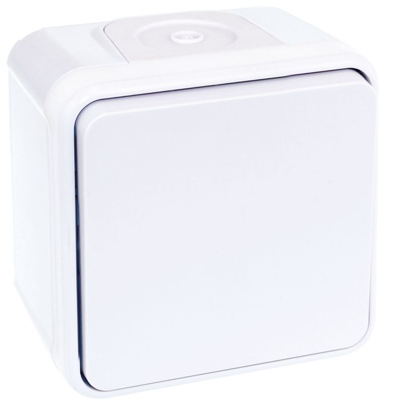 60813 EUR'OHM OXXO Bouton poussoir étanche saillie blanc IP55