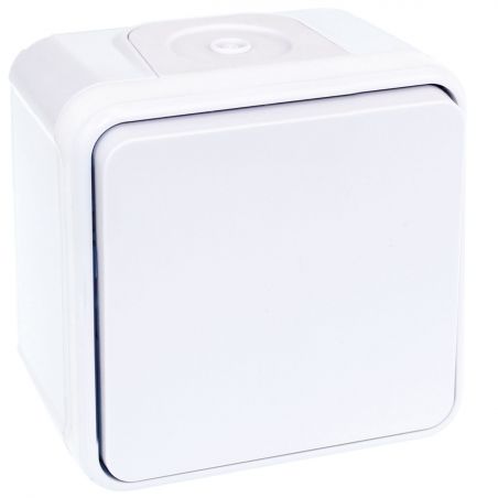 60813 EUR'OHM OXXO Bouton poussoir étanche saillie blanc IP55