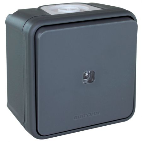 60804 EUR'OHM OXXO 	Bouton poussoir lumineux étanche saillie gris IP55