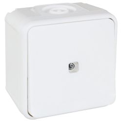 60814 EUR'OHM OXXO Bouton poussoir lumineux étanche saillie blanc IP55
