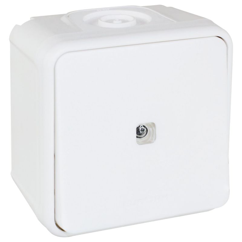 60814 EUR'OHM OXXO Bouton poussoir lumineux étanche saillie blanc IP55