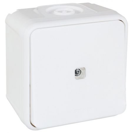 60814 EUR'OHM OXXO Bouton poussoir lumineux étanche saillie blanc IP55