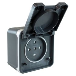 60844 EUR'OHM OXXO 	Prise électrique étanche 3P+N+T 20A gris IP55