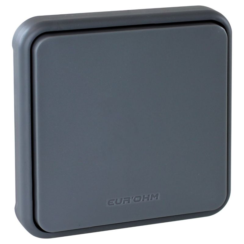 60880 EUR'OHM OXXO - Interrupteur va-et-vient encastré gris étanche IP55