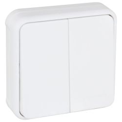 60890 EUR'OHM OXXO - Interrupteur double va-et-vient encastré blanc étanche IP55