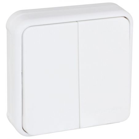 60890 EUR'OHM OXXO - Interrupteur double va-et-vient encastré blanc étanche IP55
