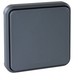 60883 EUR'OHM OXXO - Bouton poussoir encastré gris étanche IP55
